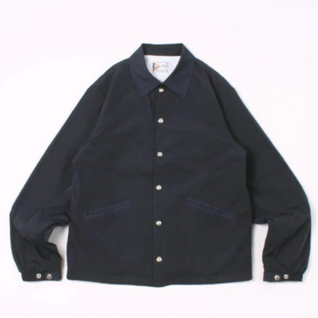 Felco Japan Nylon Coach Jacket - Navy Silver Button