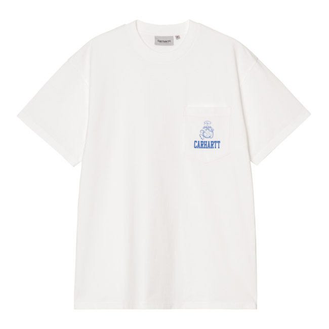 Carhartt WIP S/S Pond Corps Pocket T-Shirt - White heavy stone wash