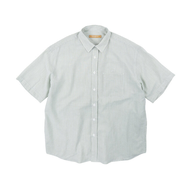 Frizmworks Og Stripe Seersucker Half Shirt - Green