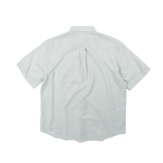Frizmworks Og Stripe Seersucker Half Shirt - Green