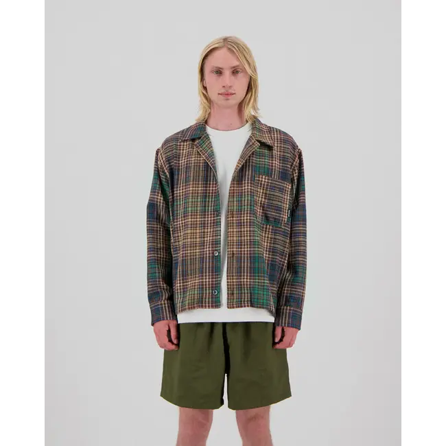 Howlin' Boxy Freedom Shirt - Japanese Twill Check - Brown