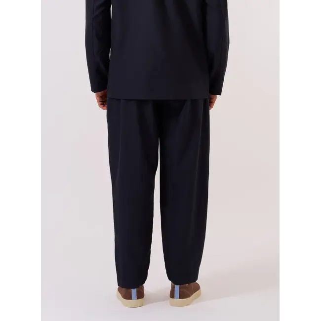 Universal Works Pleated Track Pant - Tropical Suiting / Navy