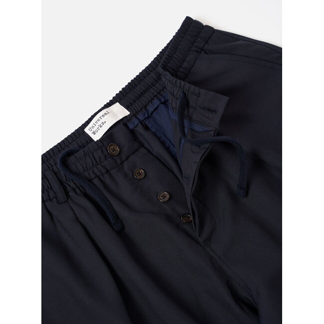 Universal Works Pleated Track Pant - Tropical Suiting / Navy
