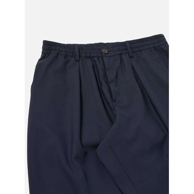 Universal Works Pleated Track Pant - Tropical Suiting / Navy