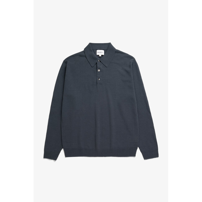 Norse Projects Gudme Cotton Paper Polo - Graphite