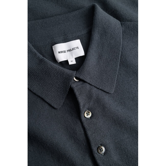 Norse Projects Gudme Cotton Paper Polo - Graphite