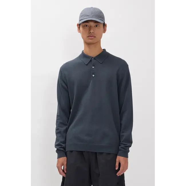 Norse Projects Gudme Cotton Paper Polo - Graphite