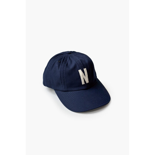 Norse Projects Light Canvas Felt N 8 Panel Cap - Dark Navy