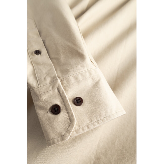 Norse Projects Kongshoved Cotton Faded Pigment Dyed Relaxed Shirt  - Tan