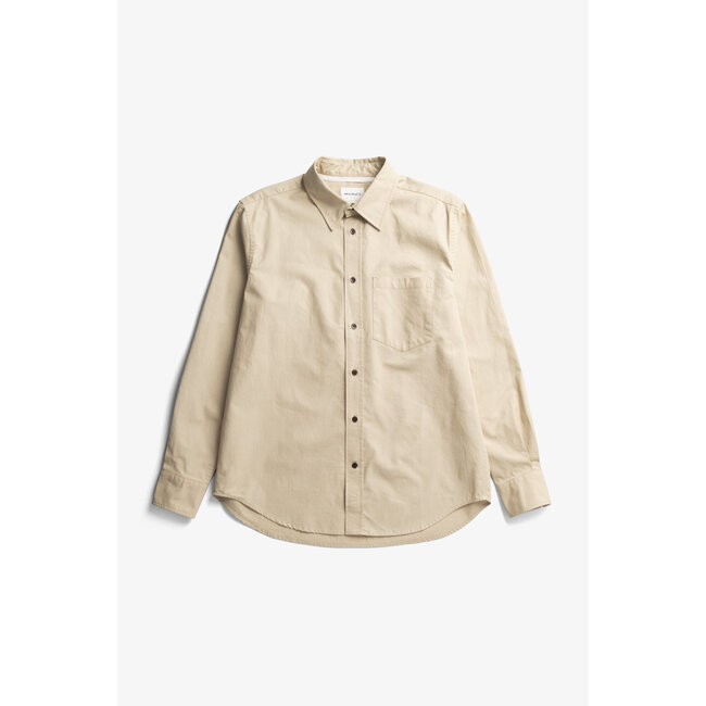 Norse Projects Kongshoved Cotton Faded Pigment Dyed Relaxed Shirt  - Tan