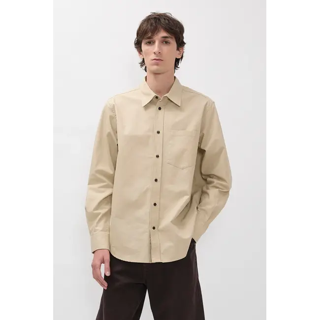 Norse Projects Kongshoved Cotton Faded Pigment Dyed Relaxed Shirt  - Tan