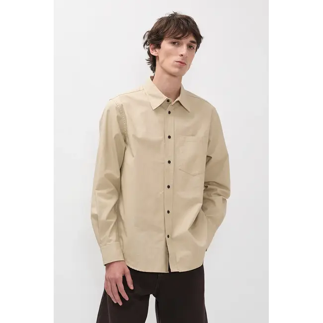Norse Projects Kongshoved Cotton Faded Pigment Dyed Relaxed Shirt  - Tan