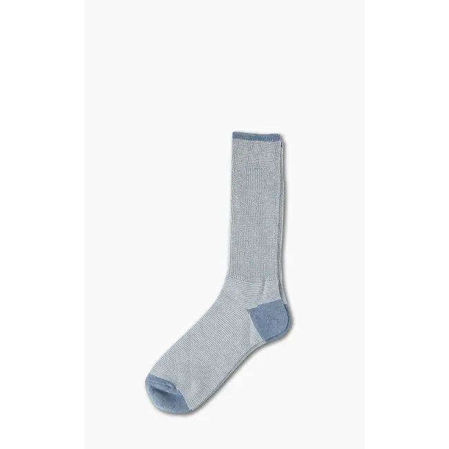 Anonymous Ism American Rib 3P Crew Socks – Indigo