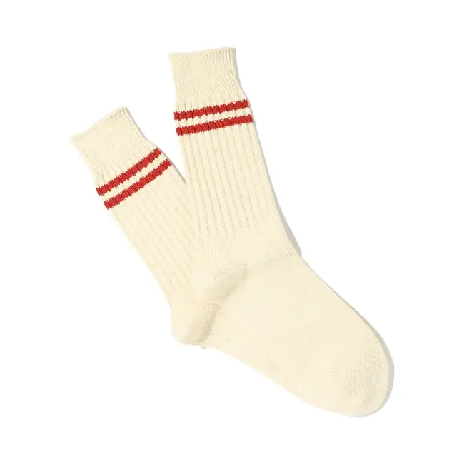 Anonymous Ism OC 2Line Pique Rib Crew Socks – Red