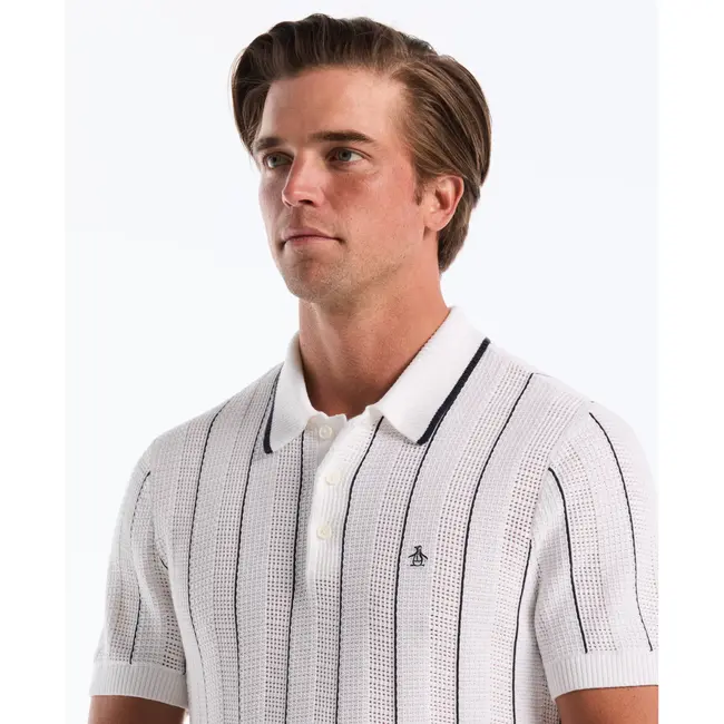 Original Penguin Mesh Polo - Bright White