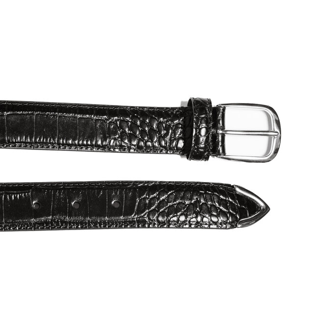 Anderson's Narrow Stitch trimmed Alligator Print - Black