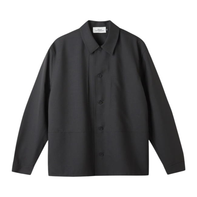 About Companions Owe Overshirt  - Eco Cool Wool Ebony