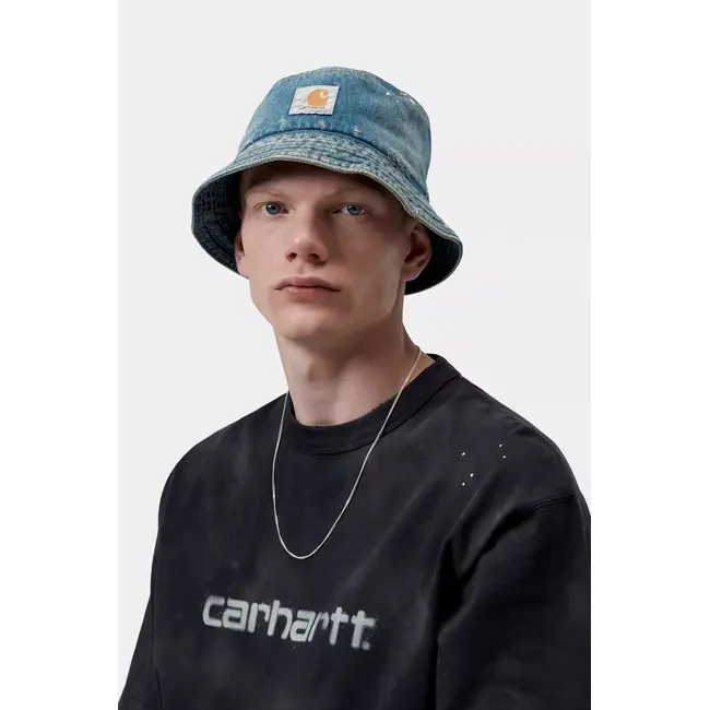 Carhartt WIP Belmar Bucket Hat – Blue Destroy Wash, Splatter