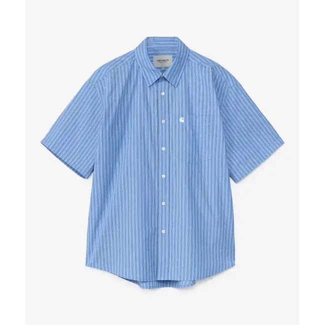 Carhartt WIP S/S Keene Shirt – Keene Stripe / Curacao