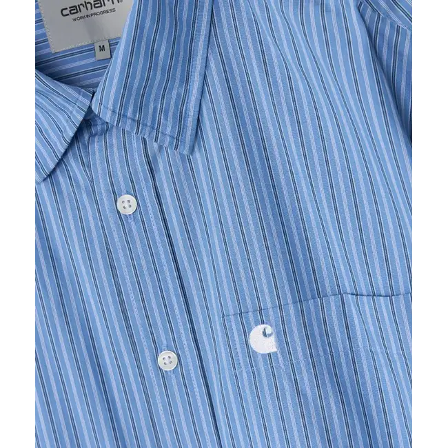 Carhartt WIP S/S Keene Shirt – Keene Stripe / Curacao