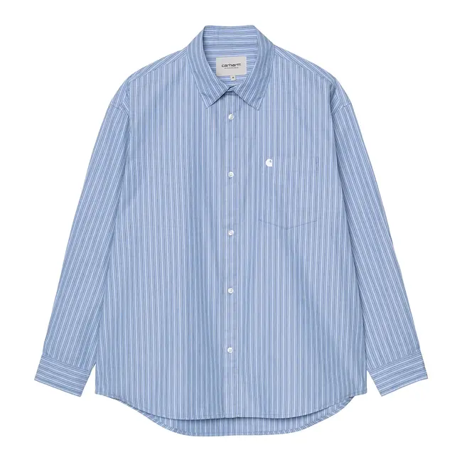 Carhartt WIP L/S Keene Shirt – Keene Stripe/ Curacao
