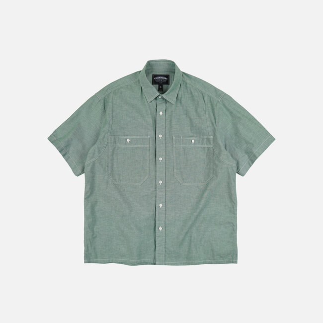 Frizmworks Chambray Big Pocket Half Shirt - Green