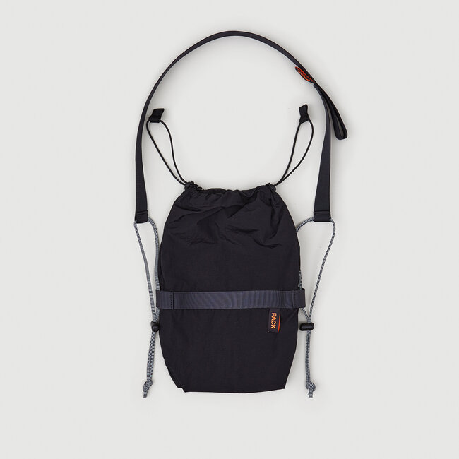 Pack Bags Small Drawstring Sling - lead black
