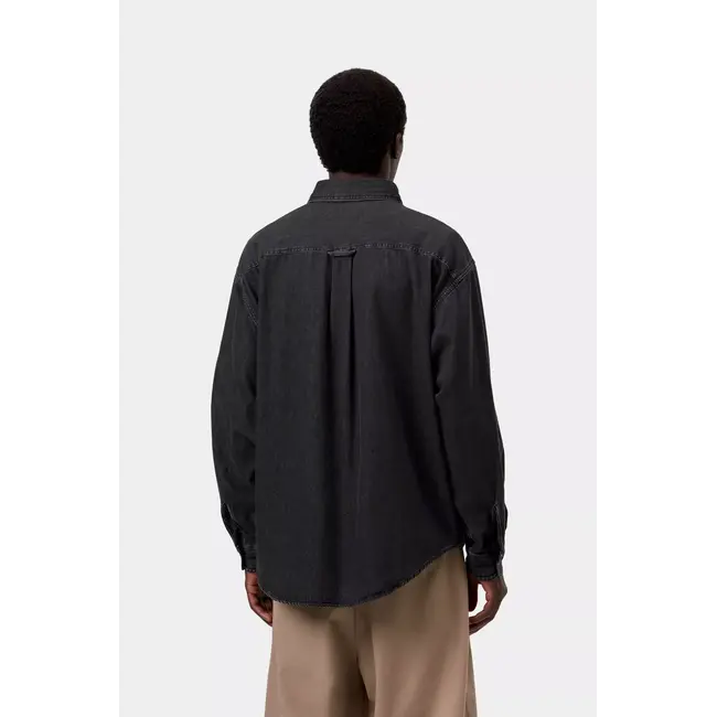 Carhartt WIP L/S Lucas Shirt - Black stone washed