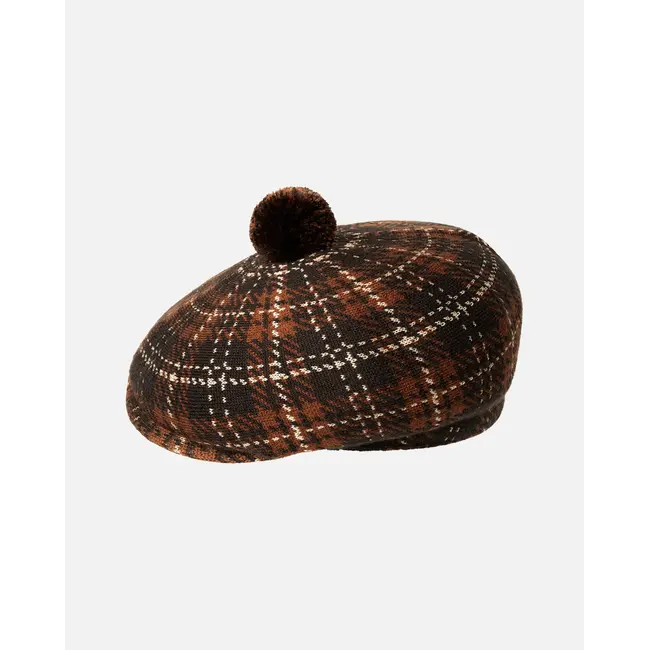 Kangol New Heritage Flat Cap - Espresso Check