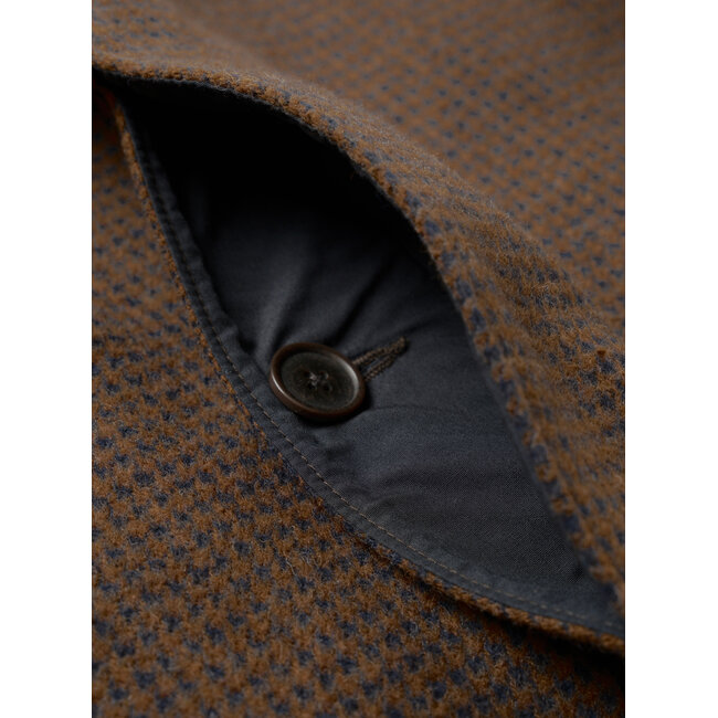Universal Works Stan Coat - Navy/Brown