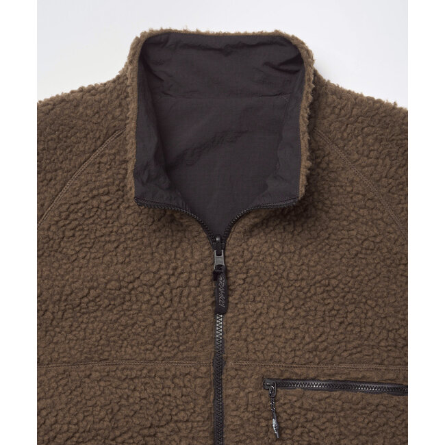 Gramicci Reversible Sherpa Jacket - Dark Brown / Black