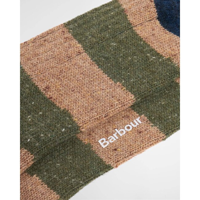Barbour Houghton Stripe Socks - Military Brown Olive