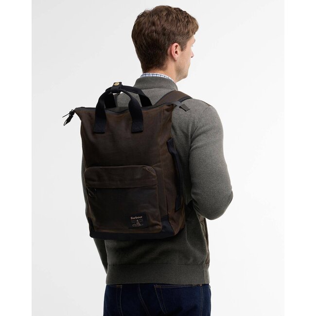 Barbour Field Wax Backpack - Olive / Black
