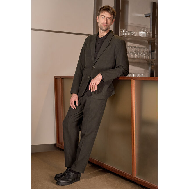 About Companions JOSTHA Trousers - Eco Flannel Black Olive