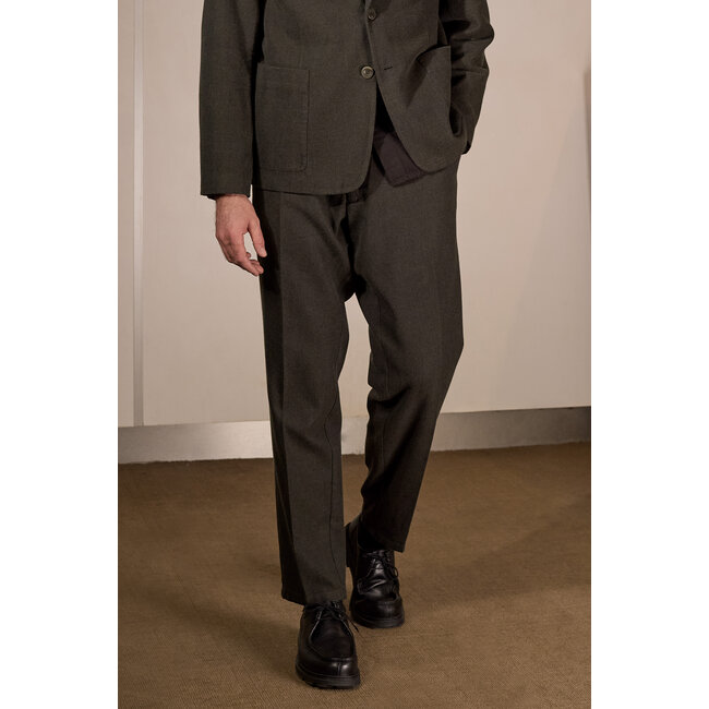About Companions JOSTHA Trousers - Eco Flannel Black Olive