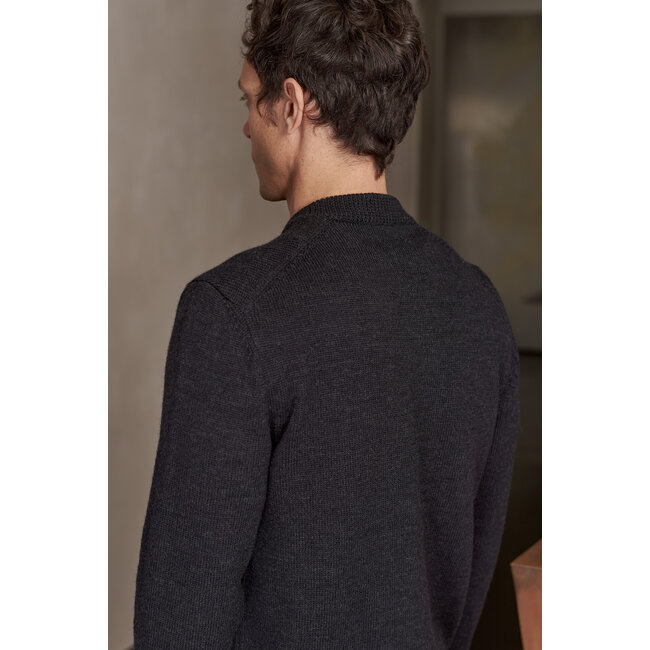 About Companions PAUL Cardigan - Pure Merino Mel Black