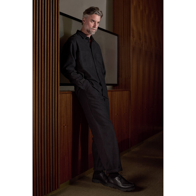 About Companions DARIO Shirt - Eco Flannel Striped Charcoal