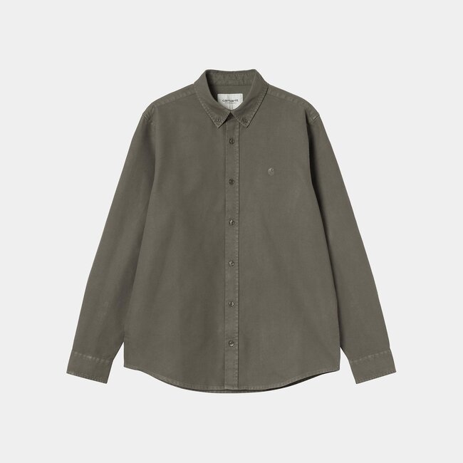 Carhartt WIP L/S Bolton Shirt - Shungite garment dyed