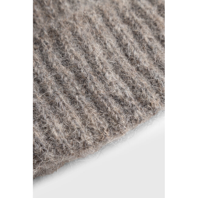 Norse Projects Alpaca Wool Chunky Rib Beanie - Walnut