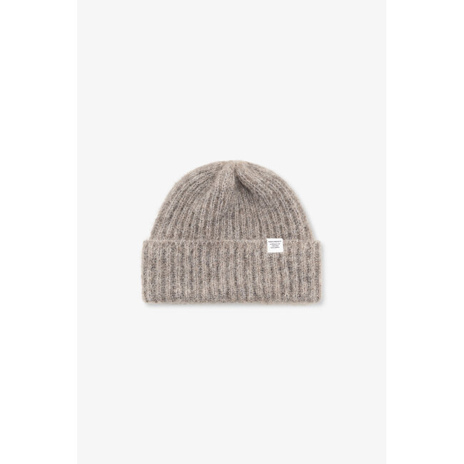 Norse Projects Alpaca Wool Chunky Rib Beanie - Walnut