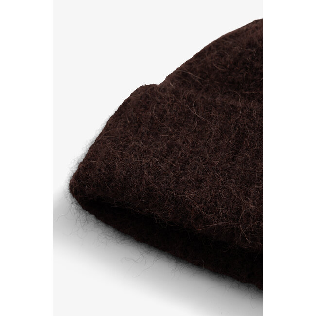 Norse Projects Alpaca Wool Chunky Rib Beanie - Delicioso Brown