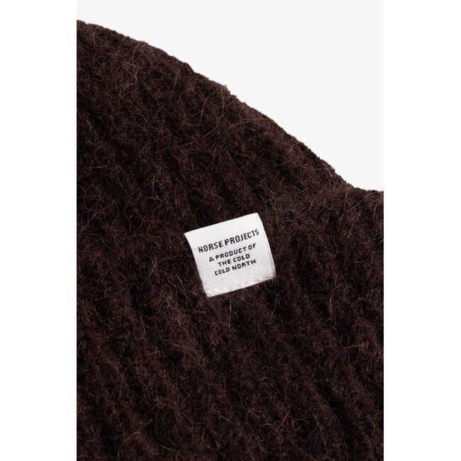 Norse Projects Alpaca Wool Chunky Rib Beanie - Delicioso Brown