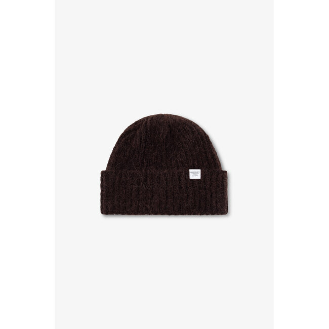 Norse Projects Alpaca Wool Chunky Rib Beanie - Delicioso Brown