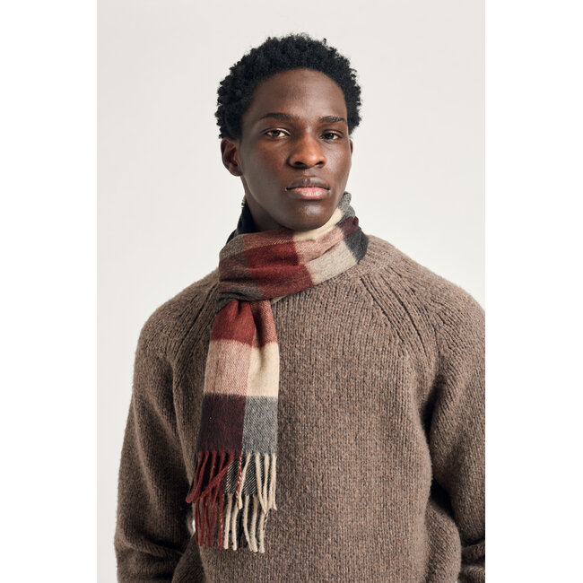 Norse Projects Norse Moon Merino Lambswool Checked Scarf - Espresso