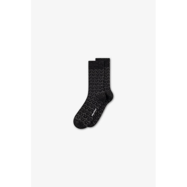 Norse Projects Bykle Neps Wool Fairisle Sock - Charcoal Melange