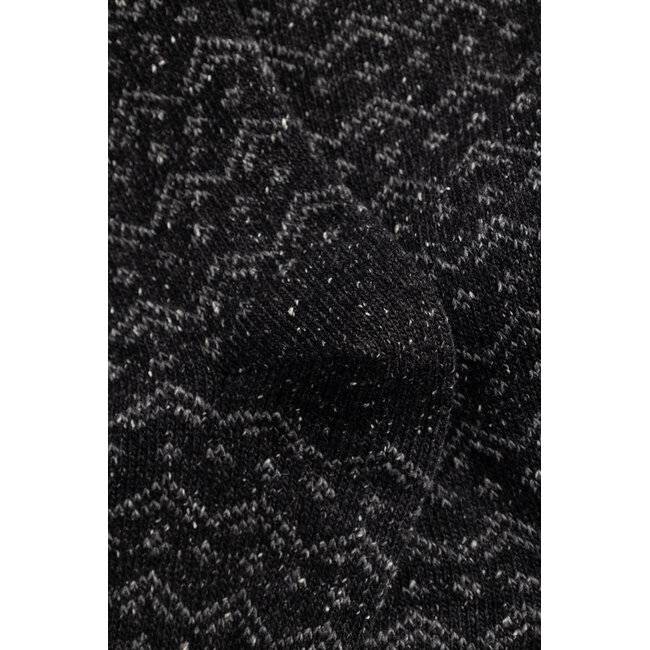 Norse Projects Bykle Neps Wool Fairisle Sock - Charcoal Melange