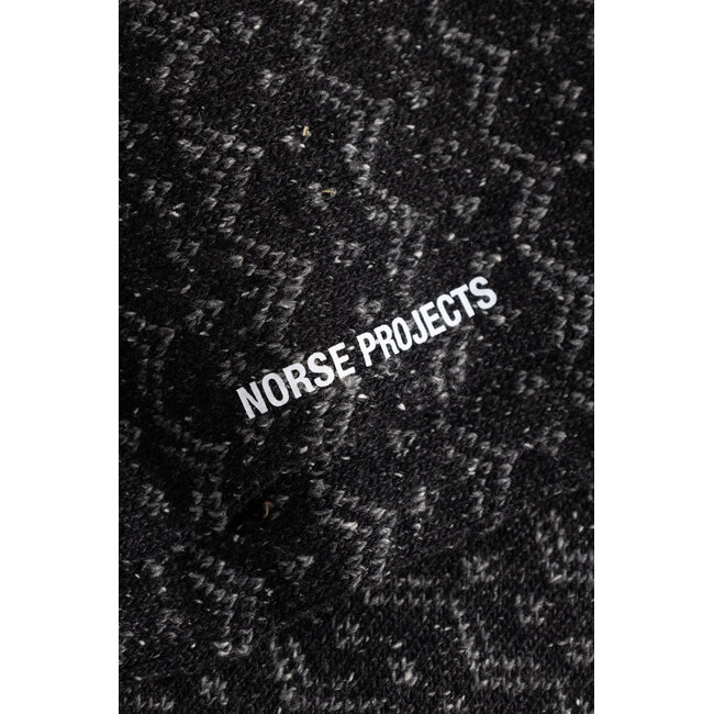 Norse Projects Bykle Neps Wool Fairisle Sock - Charcoal Melange
