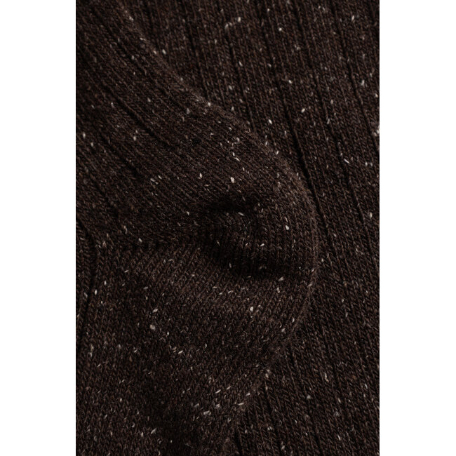 Norse Projects Bykle Neps Wool Fairisle Sock - Seal Brown