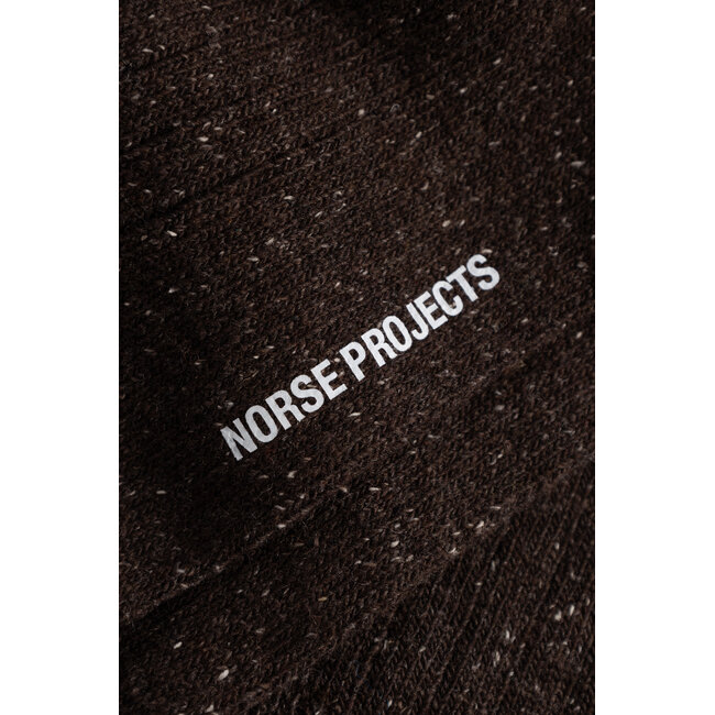 Norse Projects Bykle Neps Wool Fairisle Sock - Seal Brown