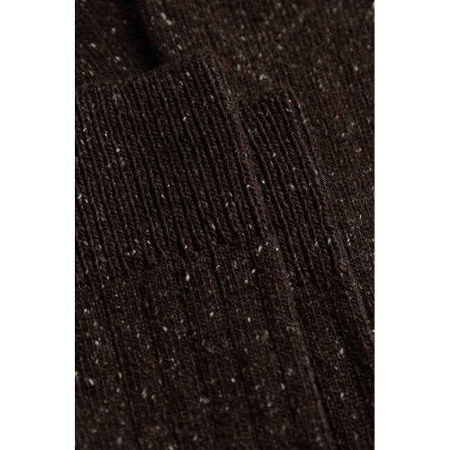 Norse Projects Bykle Neps Wool Fairisle Sock - Seal Brown